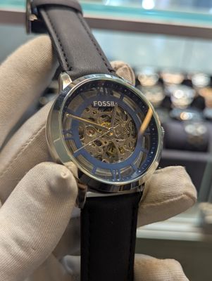Fossil Auto Black Belt Blue Dial_img_0