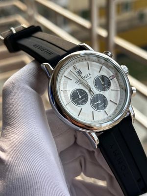 Hilfiger Chrono Black Fiber Belt White Dial Black Sub_img_0