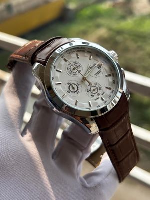 Tissot Chrono White Dial Brown Belt_img_0