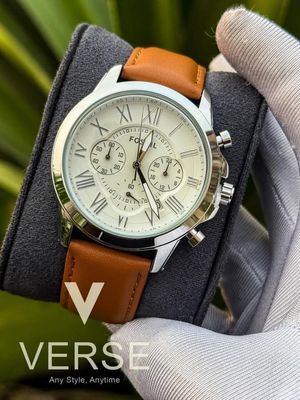 Fossil Q mustard belt silver case white dial_img_0