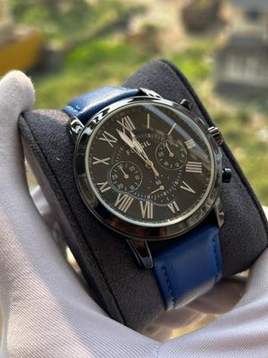 Fossil Q Blue Belt Black Dial Black Case White Digit_img_0