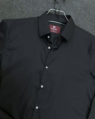 Solid Black Casual Shirt for Men_img_0