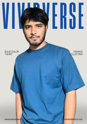 DROP SHOULDER Solid color T-Shirt_img_1