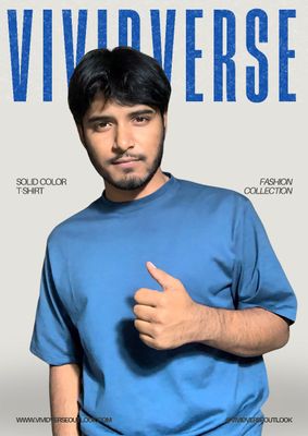DROP SHOULDER Solid color T-Shirt_img_2