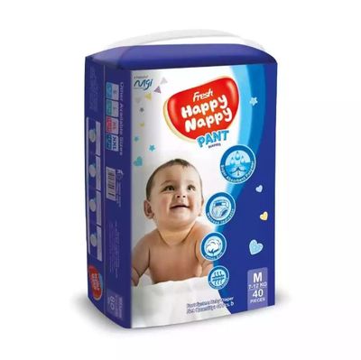 Fresh Happy Nappy M Size 40pcs Pant Style Baby Diaper for 7-12kg Babies_img_0