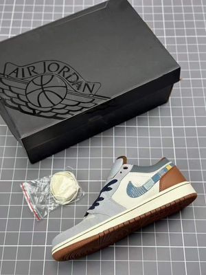 Air Jordan 1 Low SE 'Phantom Repaired Denim Swoosh'(1:1)_img_6