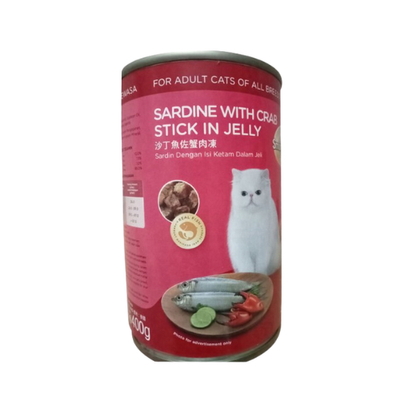 SmartHeart Adult Cat Food Sardine With Crab Stick In Jelly (Can)_img_0