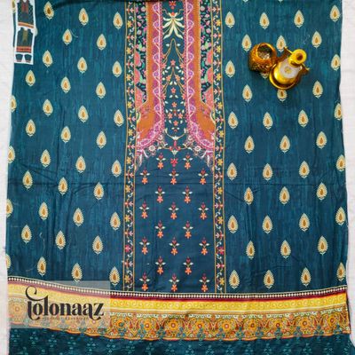 Mashaal Elegant Cotton 3piece (Dark Blue)_img_2