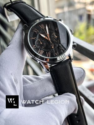 FOSSIL Q BLACK BELT SILVER CASE BLACK DIAL ROSE GOLD DIGIT_img_0