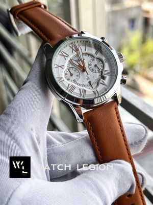 FOSSIL Q MUSTARD BELT SILVER CASE WHITE DIAL ROSE GOLD DIGITS_img_0