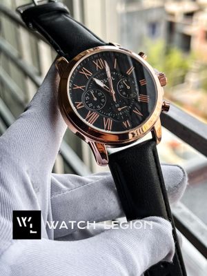 FOSSIL Q BLACK BELT ROSE GOLD CASE BLACK DIAL_img_0