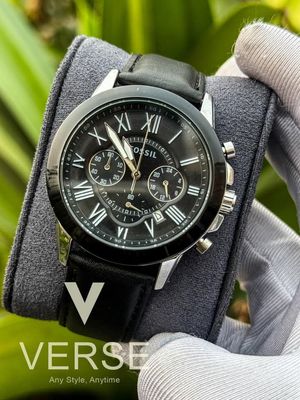 Fossil Q black belt silver case black bezel white dial_img_0