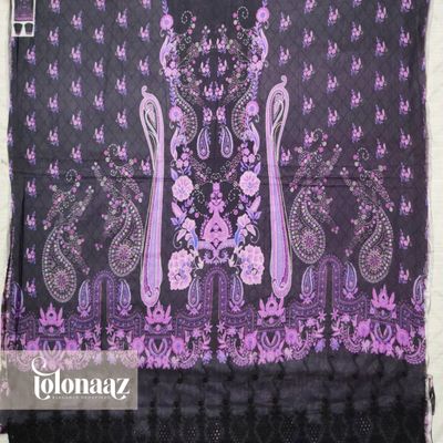 Mashaal Elegant Cotton 3piece (Purple Black)_img_1