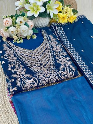 Semi –Embroidery & Sequence Work Party dress_img_7
