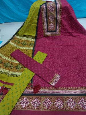 VIP Block Print Unstitch Three Piece_img_1