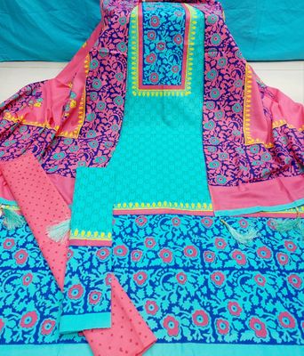 VIP Block Print Unstitch Three Piece_img_3