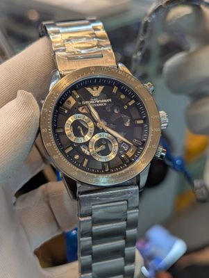 Armani Meccanico Grey Dial Silver Chain_img_0