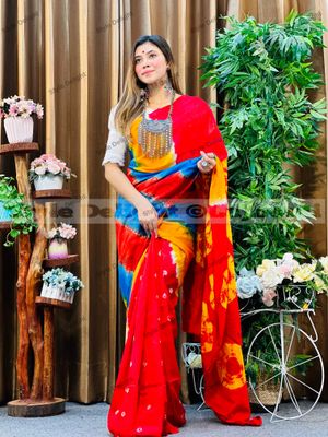 সিল্ক টাইডাই বাটিক শাড়ি_img_0