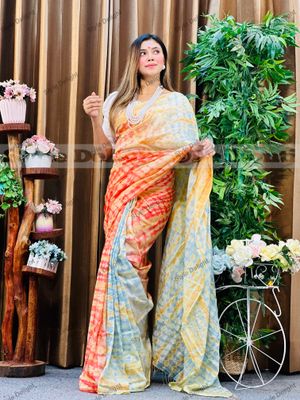 সিল্ক টাইডাই বাটিক শাড়ি_img_0