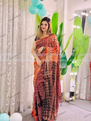 সিল্ক টাইডাই বাটিক শাড়ি_img_0
