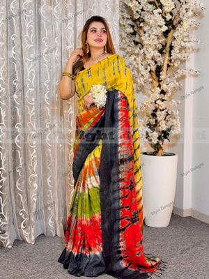 সিল্ক টাইডাই বাটিক শাড়ি_img_0