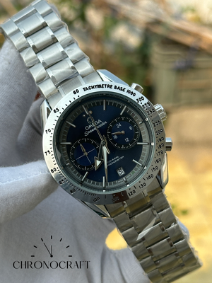 Omega Speedmaster Broad Arrow Two-Chrono Chronograph Navy Blue Dial AA_img_0