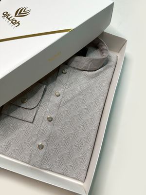 Raafi Textured Cuff Panjabi – Stone Grey Edition_img_0