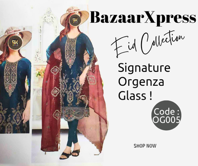Indian Orgenza Glass Three piece  | Unstitched_img_0