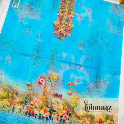 Embroidered lawn with digital print (Blue)_img_1