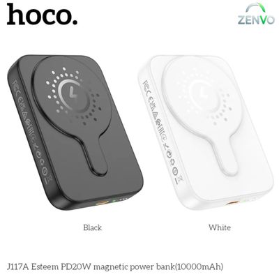 HOCO J117A magnetic wireless fast charging Power bank 10000mAh – White Color_img_0