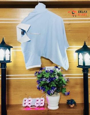 Contrast Collar Polo Tshirt with Chain_img_2