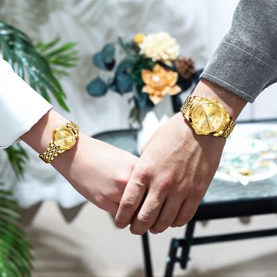 Olievs Stainless Steel fashionable Couple watches +1pcs chain cutter+ 2 pcs battery_img_2