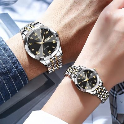 Olievs Stainless Steel fashionable Couple watches +1pcs chain cutter+ 2 pcs battery_img_4