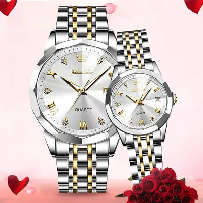Olievs Stainless Steel fashionable Couple watches +1pcs chain cutter+ 2 pcs battery_img_5