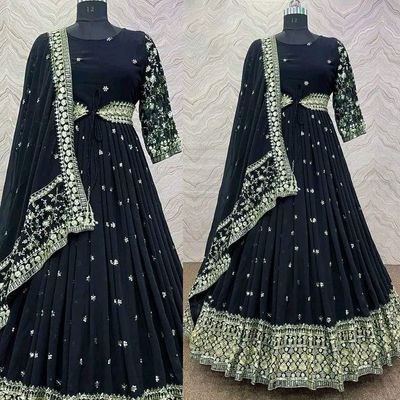 Semi –Embroidery & Sequence Work Party dress_img_1