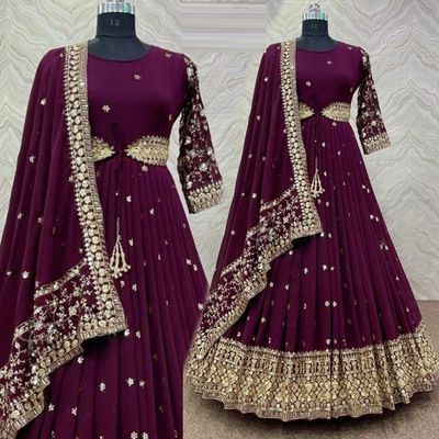 Semi –Embroidery & Sequence Work Party dress_img_2