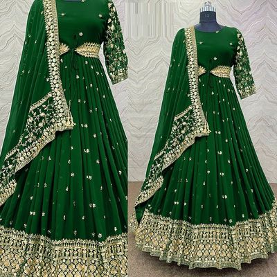 Semi –Embroidery & Sequence Work Party dress_img_3