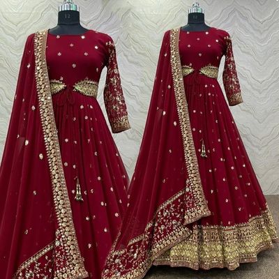 Semi –Embroidery & Sequence Work Party dress_img_4
