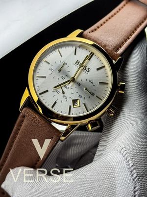 Boss belt three crhono brown belt golden case_img_0