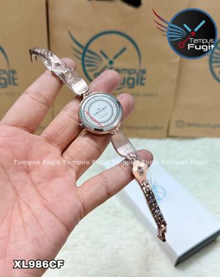 XENLEX-80A99L Ladies Watch- Coffee Dial- Coffee Bezel- Coffee Chain with Stones- TF Code XL986CF_img_5