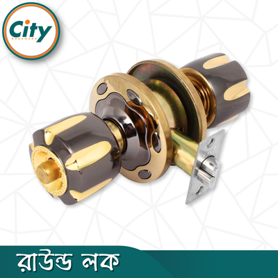 উচ্চ সুরক্ষা রাউন্ড লক ব্ল্যাক গোল্ড রঙের কামরাঙ্গা মডেল সর্বজনীন কাঠের দরজার লক Door Lock_img_2