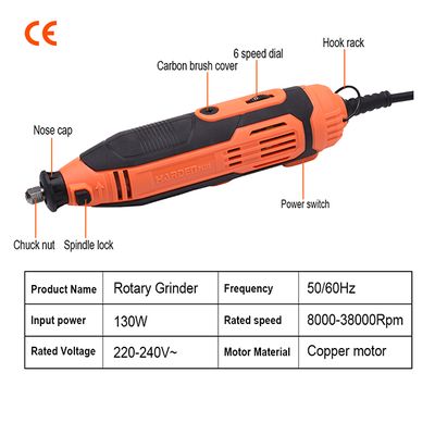 Harden 130W 211Pcs Rotary Grinder Set, Hand Power Small Mini Grinder Kit Portable Hobby Rotary Electric Grinder Tool Set 752912_img_1