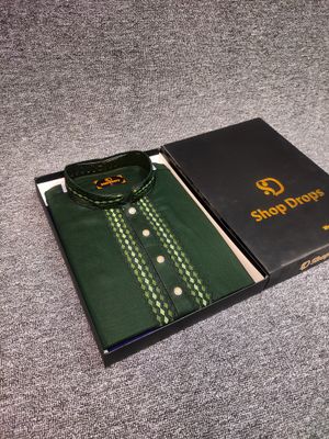 Elite embroidered bottle green panjabi code:414_img_1