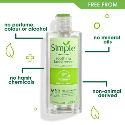 Simple Kind To Skin Soothing Facial Toner 200ml_img_1