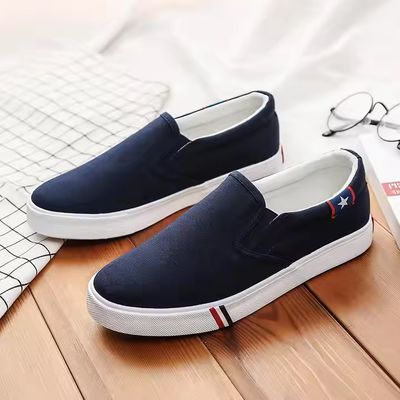 Men’s High Quality Slip-On Canvas Shoes – Lightweight, Breathable, Anti-Slip | White, Black, Navy, Denim_img_1
