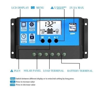 Solar Charging Controller, 12V-24V, 10A_img_1