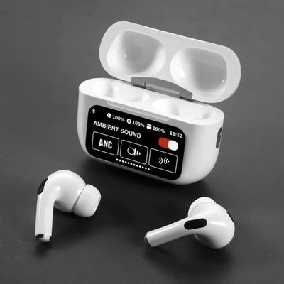 A9 Pro ANC Touch Screen Display Earbuds White Color