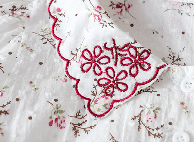 Kids Girls Summer Floral Embroidery Outfit Stylish Cotton Top & Denim Shorts (2-6 years)_img_5