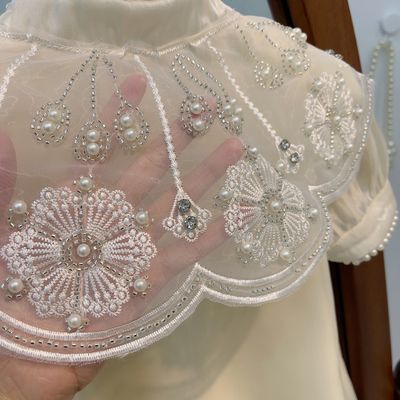 Kids Girls Summer Chinese Style Short Sleeve Pearl Princess Gown Party Dress (1-6 Years)_img_2