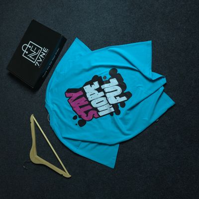 Stay Hopeful (Bright Sky Blue) - Drop Shoulder T-shirt_img_6